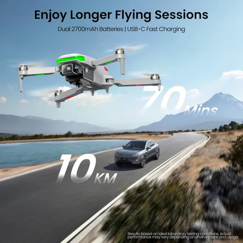 Vista 11 de PLEGBLE Drones con cámara para adultos 4K, dron GPS con pantalla