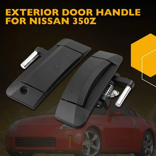 Vista 5 de Gledewen Manija exterior de puerta para lado del conductor y del pasajero, negro mate Reemplazo para Nissan 350Z 2003-2009 Reemplaza#