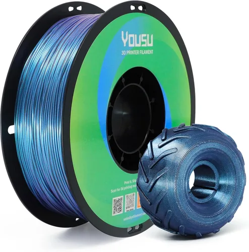 Vista 12 de YOUSU Filamento TPU 85A de 0.07 in, 2.2 lbs, filamento flexible para A1-negro mate 85a