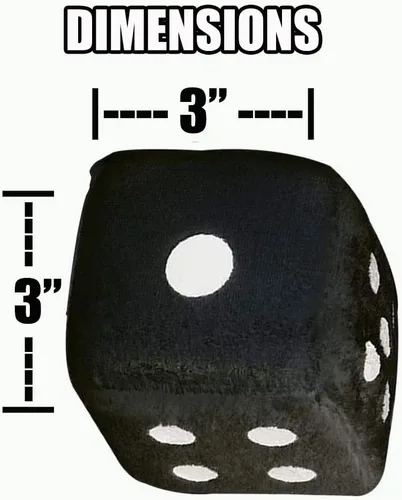 Vista 3 de CUSTOM Vagway - Espejo de automóvil con dados peludos, par de dados negros para colgar, accesorio retro vintage de felpa