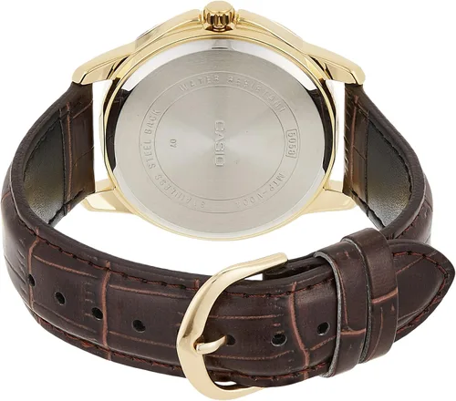 Vista 2 de Casio MTP-V004GL-9A Reloj de cuarzo con fecha para hombre con piel auténtica