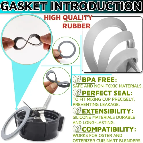 Vista 4 de Junta de junta tórica de goma, 8 piezas para Oster Blender Junta para Osterizer y Oster Blender Piezas de repuesto Oster Blender Accesorios Oster