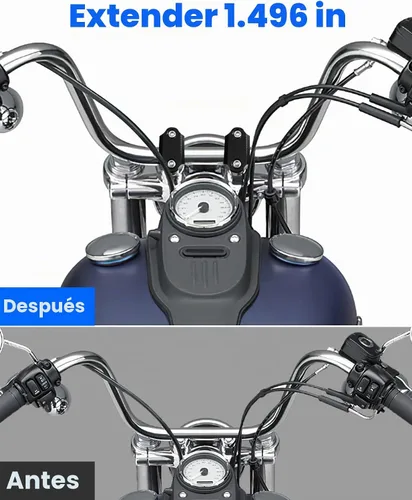 Vista 5 de KEMIMOTO Elevadores de manillar de motocicleta de 1 pulgada, elevadores de motocicleta de aleación de aluminio, compatibles con Sportster Softail