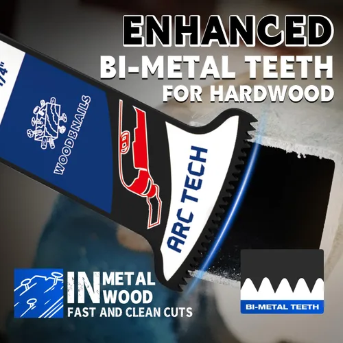 Vista 6 de 10 piezas de hojas de sierra oscilantes profesionales con dientes japoneses, hojas multiherramienta para madera, plásticos y metal, kits de hojas