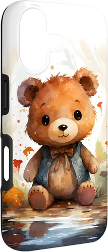 Vista 3 de Funda de oso de peluche con chaleco para iPhone 17