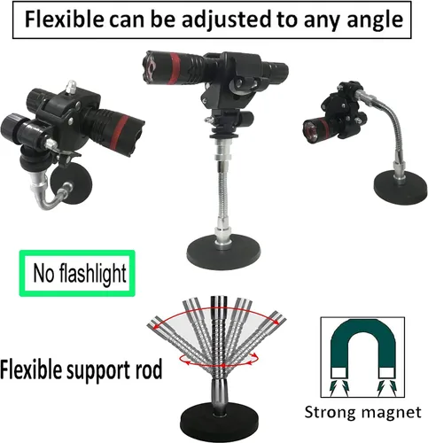 Vista 3 de Soporte de montaje de linterna de montaje de base magnética - Base magnética fuerte - Con clips ajustables flexibles - Adecuado para linterna
