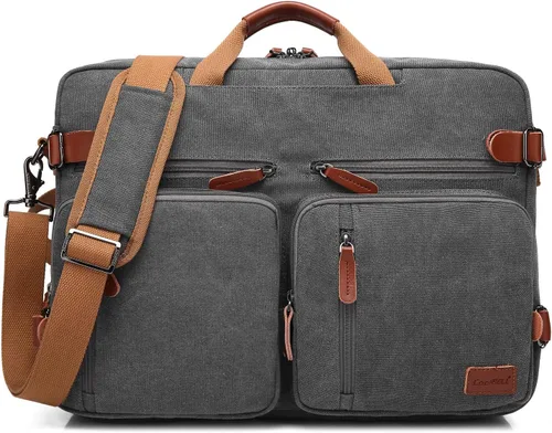 Vista 10 de CoolBELL Mochila convertible tipo mensajero, bolsa de hombro, funda para laptop, bolso de mano, maletín de negocios, mochila de viaje