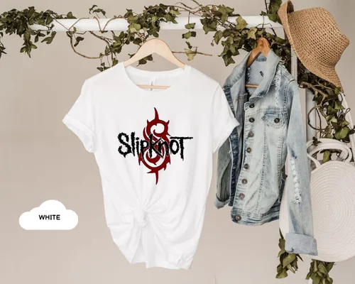 Vista 3 de Slipknot Camiseta Metal Music Shirt Blanco, Blanco