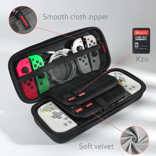 Vista 5 de Hard Shell Travel Case Compatible with HORI Split Pad Compact - Carrying Case for Oversized Grip/Controllers + Nintendo Switch/Oled Console