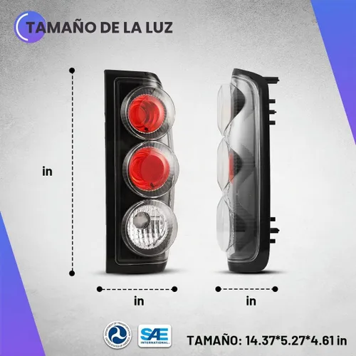 Vista 4 de WolfX Luces traseras aptas para Nissan Frontier 1998 1999 2000 2001 2002 2003 2004 Nissan Frontier conjunto de luz trasera lateral del conductor