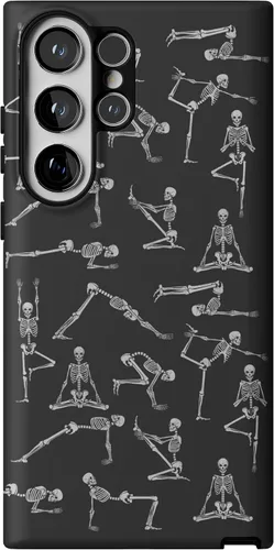 Vista 36 de Casely Funda para Galaxy S9 Postura de cadáver Yoga de esqueleto Diseño protector delgado esencial de doble capa