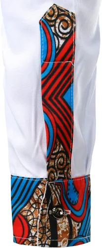 Vista 6 de ZEROYAA Camisas de cuello mandarín con botones de manga larga y botones para hombre