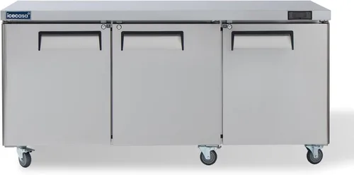 Vista 9 de ICECASA 27" de ancho Congelador comercial de encimera para debajo del mostrador de una puerta de acero inoxidable con enfriamiento por ventilador