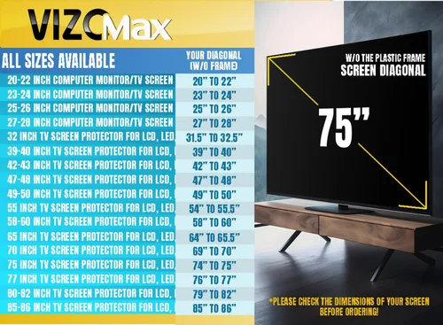 Vista 2 de Protector de pantalla de TV de 32 pulgadas para LCD, LED, OLED y QLED 4K HDTV