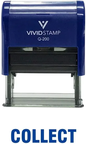 Vista 10 de Collect Self Inking Rubber Stamp (Black Ink) - Medium 2 Pack Negro