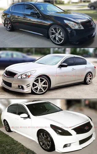 Vista 3 de JDM Vip Style toldo para lluvia con ganchos, teñido, con lados cromados