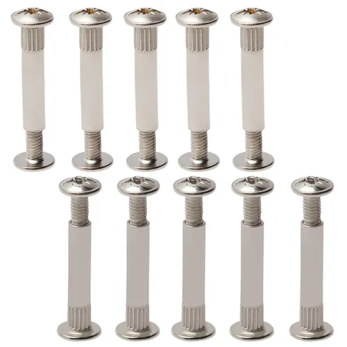 Vista 9 de 10 juegos de tuercas para tornillos de 3/16 pulgadas de diámetro de agujero, tornillos de encuadernación hembra M5x16mm, hebilla de cinturón, pernos
