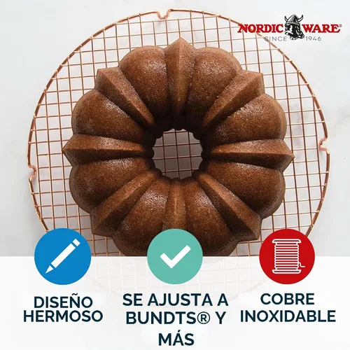 Vista 3 de Nordic Ware Rejilla de enfriamiento redonda, 13 pulgadas de diámetro, cobre