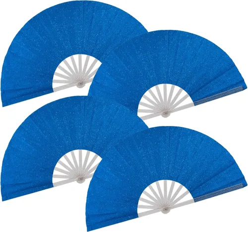 Vista 9 de Ventilador plegable de mano grande, botas en el suelo, abanicos decorativos plegables de manivela para bailes, fiestas, bodas, festivales de música