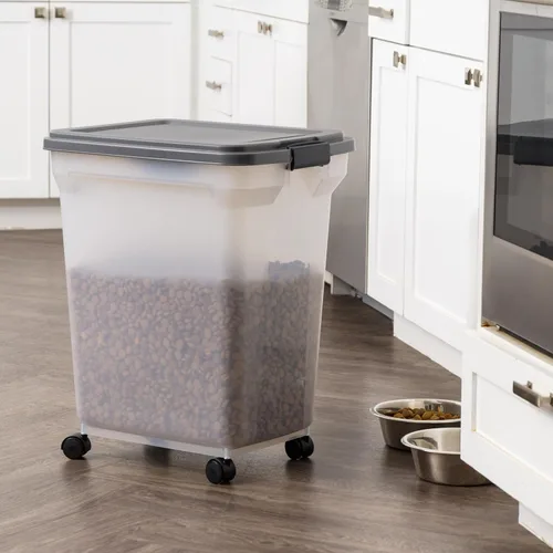 Vista 36 de Contenedor hermético para almacenamiento de alimentos Iris Premium, Bronceado, pequeño Wheels for Mobility, Airtight Seal, BPA-Free, Best for Bird