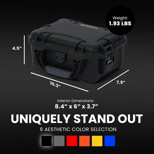 Vista 5 de NANUK Funda rígida 904 con espuma – Funda protectora impermeable IP67 para cámara, dron y equipo – Resistente a impactos y polvo – Perfecto