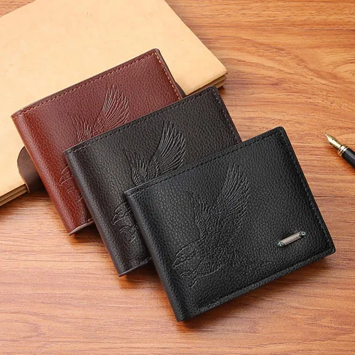Vista 19 de Cartera delgada para hombre con monedero, cartera minimalista con cremallera, carteras plegables para hombre con tarjetero de crédito, cartera