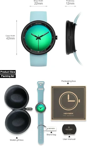 Vista 6 de HEYSEN Relojes de movimiento de cuarzo japonés para hombres y mujeres unisex único espejo mágico relojes geniales estilo de gafas de sol relojes
