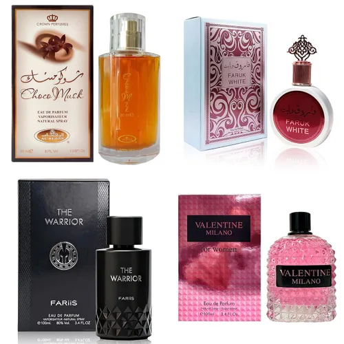 Vista 18 de AFLUXE Set de perfume para mujer, 4 piezas, colección Eau De Parfum de larga duración, almizcle Choco/Milano Mujer/6pm Rosa/7AM Fresh