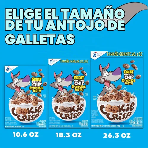 Vista 5 de Cereal para el Desayuno Cookie Crisp, Sabor a Galleta con Trocitos de Chocolate, Hecho con Grano Integral, 10.6 oz