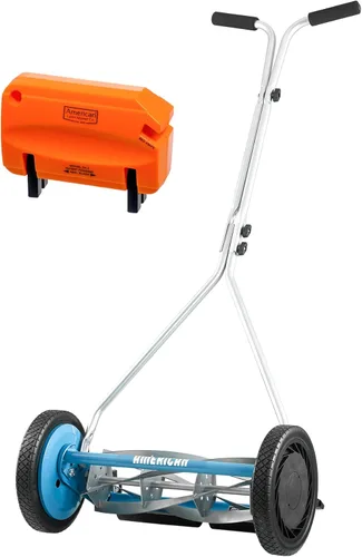 Vista 75 de American Lawn Mower Company 1204-14 Cortacésped de carrete de empuje de 4 hojas de 14 pulgadas, color rojo