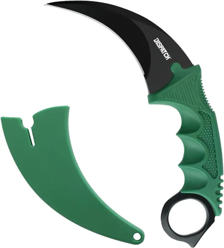 Vista 16 de Dispatch Karambit Cuchillo táctico de hoja fija para acampar, cuchillo de caza al aire libre con funda y cable, adecuado para senderismo, aventura