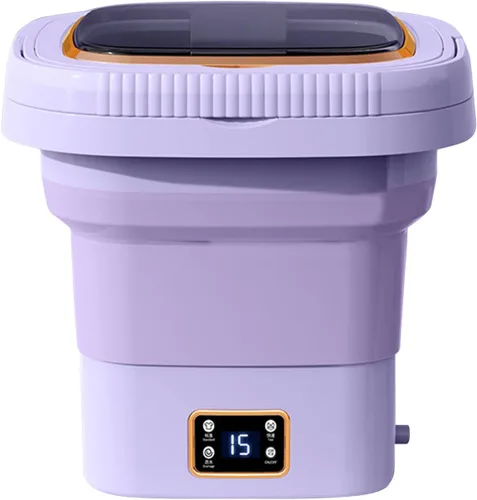 Vista 8 de Lavadora portátil, mini lavadora, con secadora de centrifugado, ropa interior de limpieza profunda, ropa de bebé, muy adecuada para casa pequeña