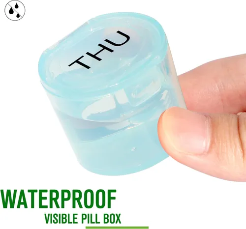 Vista 5 de NatureTouch Organizador semanal de píldoras, organizador de medicamentos sin BPA, arco iris, 7 días, pastillero portátil diario para pastillas