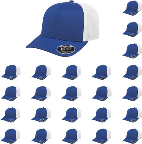 Vista 11 de Cap America i8502 Flexfit 110 Premium - Gorra de camionero de perfil medio con 6 paneles de malla trasera con protección UV y cierre ajustable