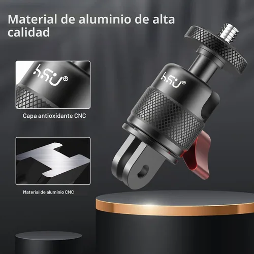 Vista 5 de HSU Montaje vertical para GoPro, adaptador de dirección de aluminio de 90