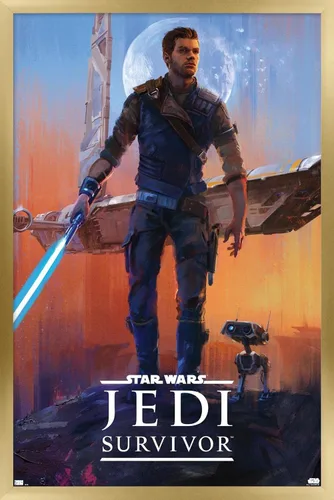 Vista 18 de Trends International Star Wars: Jedi: Survivor - Póster de pared de lujo, 22.4 pulgadas de largo x 14.7 pulgadas, versión enmarcada de madera