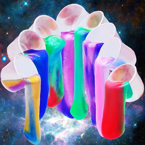 Vista 3 de ZOnFRTO 64 paquetes de masilla Galaxy Slime, recuerdo de fiesta para niños, niñas y niños, adultos, no pegajoso, sin perfume, alivio del estrés