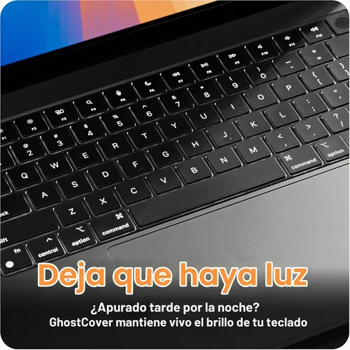Vista 3 de GhostCover Original Premium Protector de Teclado Ultra Delgado, Compatible con MacBook Pro 14/16 M5/M4/M3/M2/M1 Pro/Max de 2025 2024 2023 2022 2021