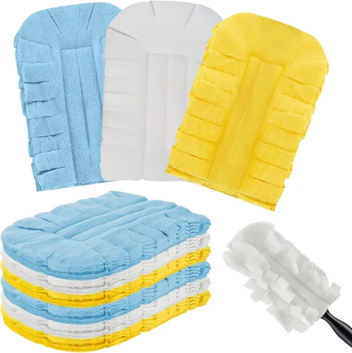 Vista 28 de Zubebe 3 piezas de repuesto de plumero de forro polar reutilizables, plumeros planos de plumas, almohadillas de limpieza lavables para múltiples