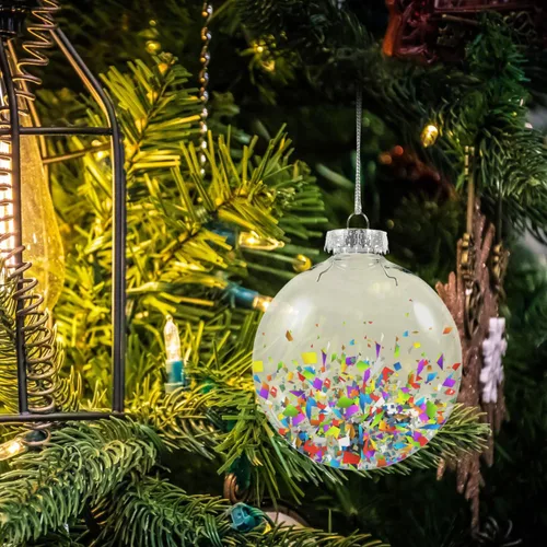 Vista 3 de BESPORTBLE 10 adornos de Navidad transparentes rellenables para bricolaje, bolas colgantes transparentes para decoración navideña personalizada