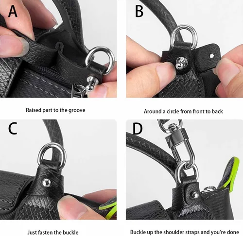 Vista 5 de Correa de Cuero para Bolso Bandolera Correa de Hombro Ajustable Adecuada para Bolsos Long Champ