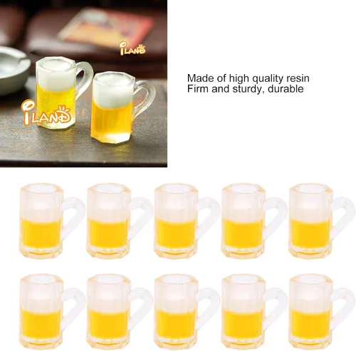 Vista 3 de 10 mini tazas de cerveza de plástico de 1 onza, vasos de chupito pequeños con asas, vasos transparentes reutilizables para degustación de cerveza