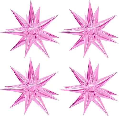 Vista 11 de 50 globos de aluminio negro con forma de cono de estrella grande de 26 pulgadas, globos de Mylar de estrella de explosión negra de 12 puntos 3D