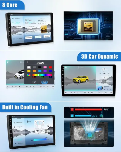 Vista 7 de 8 Core Qualcomm Android Car Stereo para Beetle 2004-2010 Pantalla táctil de 9 pulgadas con CarPlay Android Auto 4G+64G Ventilador de enfriamiento