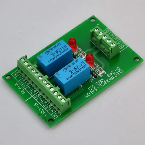 Vista 3 de Electronics-Salon Placa de módulo de relé de señal DPDT, versión DC 12V, para Arduino Raspberry-Pi 8051 PIC.