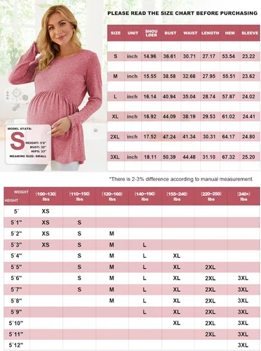 Vista 5 de Xpenyo Womens Maternity Tunics Long Sleeve Tops Fall Winter Shirts for Leggings Casual Pregnancy Clothes