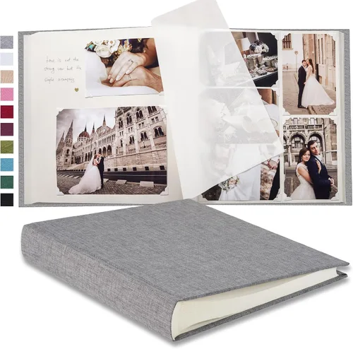 Vista 12 de Pssoss Álbum de fotos grande para manualidades autoadhesivo de 100 páginas con espacio para escribir para fotos de 3 x 5, 4 x 6, 5 x 7, 6 x 8 y 8 x