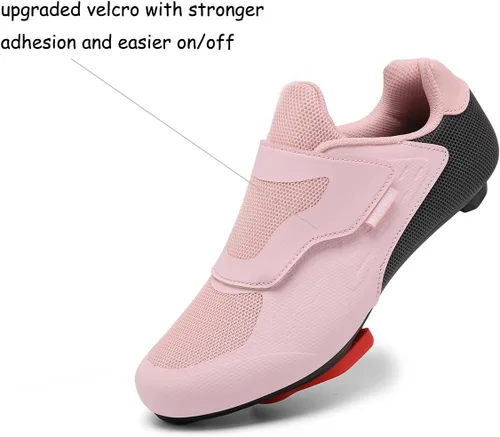 Vista 3 de Zapatos unisex de ciclismo de carretera compatibles con Peloton para mujeres y hombres, 1 correa ancha, tacos Delta preinstalados para ciclismo