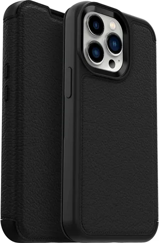 Vista 3 de OtterBox Funda para iPhone 13 Pro (solamente) Strada Series - Espresso, tarjetero, piel auténtica, apta para bolsillo, funda tipo folio