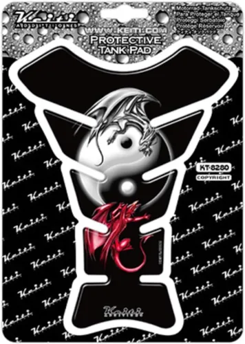 Vista 2 de Keiti Almohadilla de tanque de motocicleta rojo/negro Yin Yang KT8280